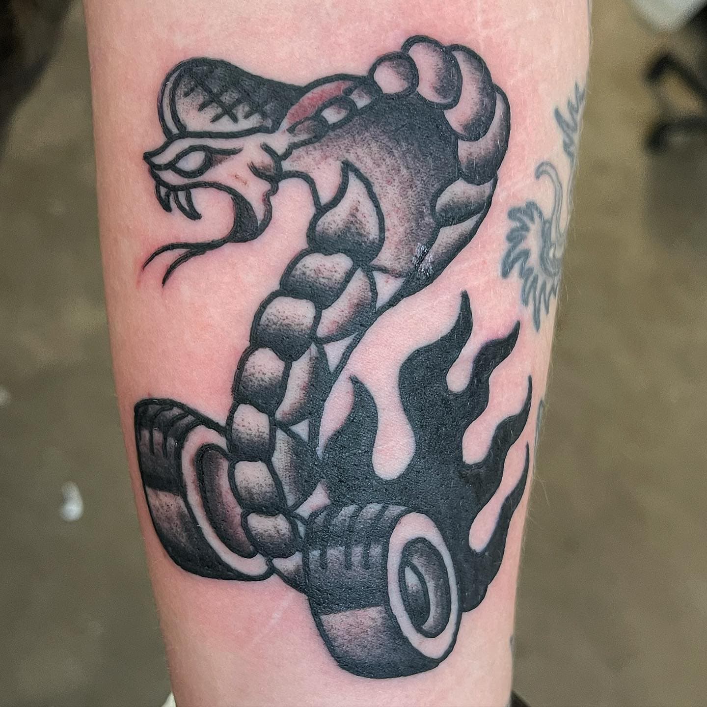 Hell on wheels — tattoo by @seanebones